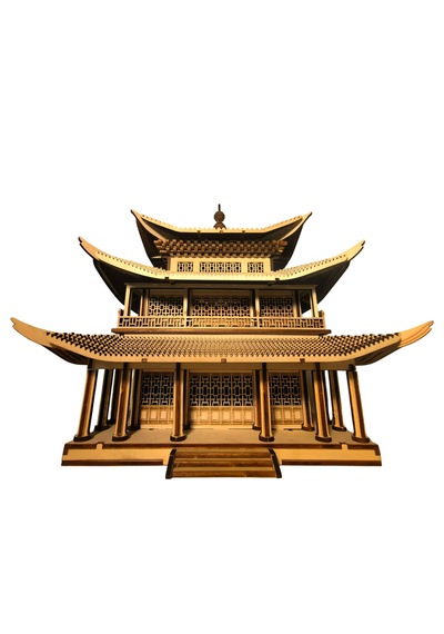 Geleneksel Doğu Köşkü Ahşap Maket Seti Dıy 3d Puzzle Pagoda Tarihi Mimari Koleksiyoner Modeli 466 Parça