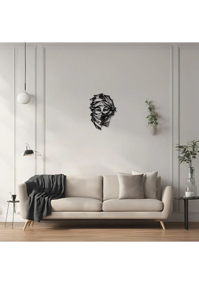Dekoratif Metal Sanatı Kadın Yüzü Woman Face 7 Metal Duvar Tablosu Portre