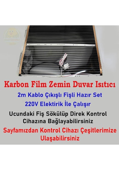 Karbon Isıtıcı Film 50x80 Cm Hazır Kablolu Fişli Kafes Kümes Ayak