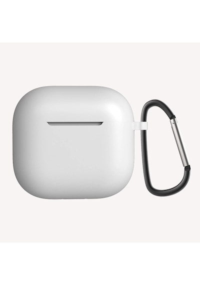 Apple Uyumlu AirPods 4 Kılıfı Silikon Kılıf Şarj Bölümü Tıpalı Soft Yumuşak Kablosuz Şarj Destekli K Beyaz