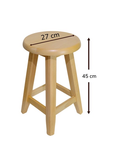 Ahşap Tabure 45 Cm Şık Ve Dayanıklı Natural