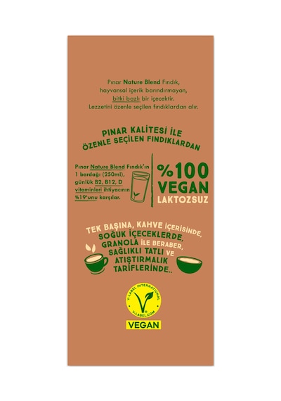 Nature Blend Bitkisel Bazlı Fındık İçeceği 1 L Vegan Laktozsuz X 4 Adet