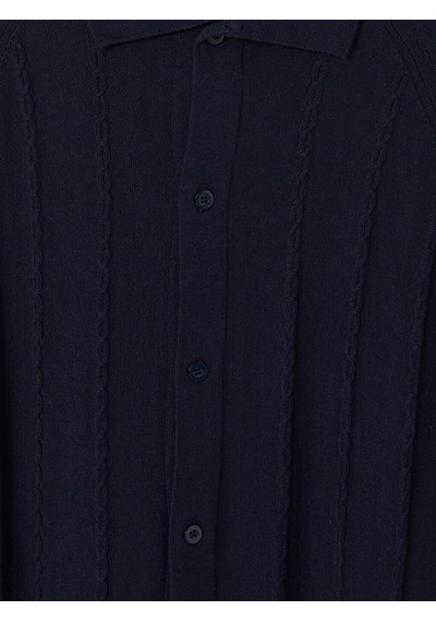 Lcw Vision Lacivert Regular Fit Erkek Triko Gömlek