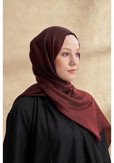 Armanda Jose Jakar Ethnic Desen Şal- 3303 Kızıl Kahve