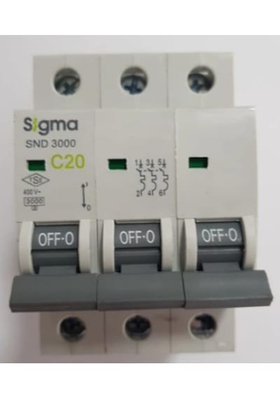 Sigma 3X20A C/3Ka W Otomatik Sigorta Sigma Sigma 3X20A C/3Ka W Otomatik Sigorta Sigma