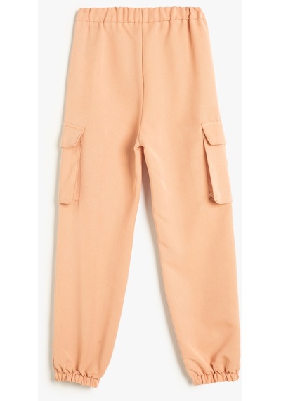 Koton Jogger Kargo Pantolon Beli Lastikli Cepli Pembe 4skg40022aw Gül
