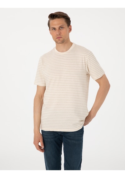 Pierre Cardin Erkek Bej Tişört 50303857-vr011 Bej