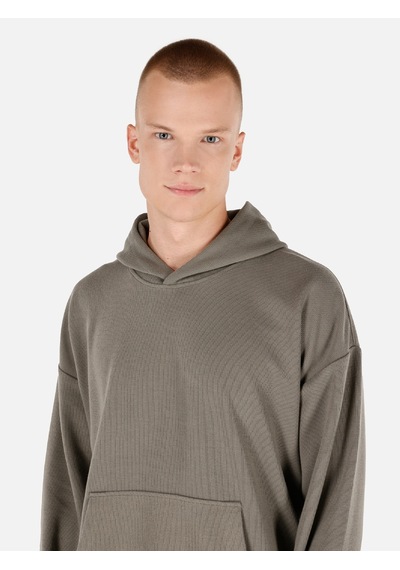 Colin's Colins Normal Kesim Kapüşonlu Cepli Yeşil Erkek Sweatshirt Cl1070051 Haki