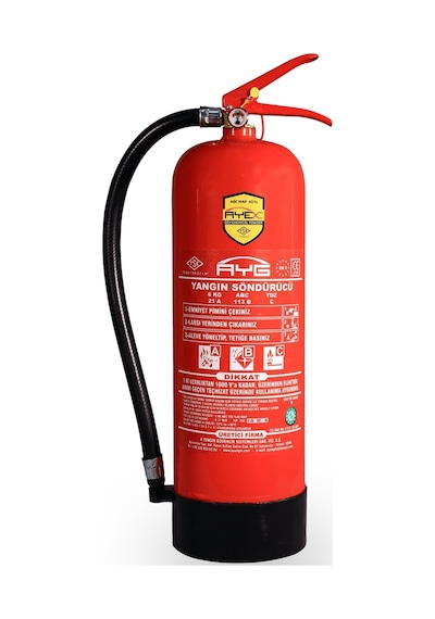 Ayg Kuru Kimyevi Tozlu Yangın Söndürme Tüpü 6 KG