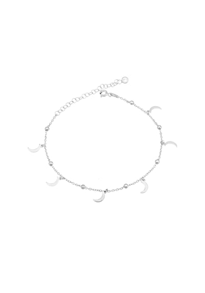 Brezza Lusso Jewelry Yarım Ay Figürlü Clasical Sallantılı Gümüş Kadın Ayak Halhal Gümüş