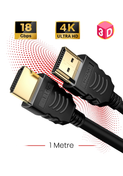 Hdmi 2.0 4k Ultra Hd 60 Hz Ses Ve Görüntü Aktarım Kablosu 1 Metre