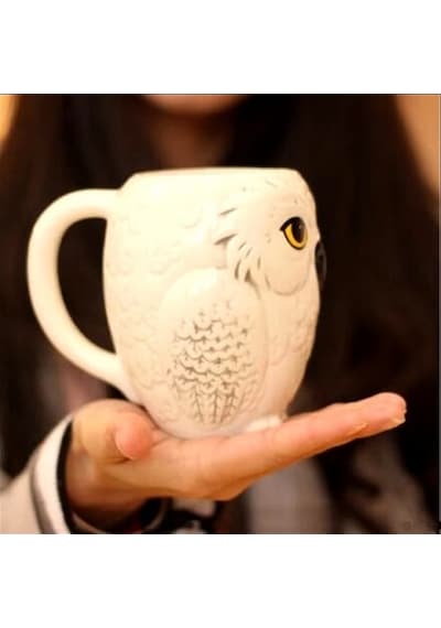300ml Yaratıcı 3d Baykuş Seramik Karikatür Hayvan Kupa & Meşrubat Bardağı Beyaz