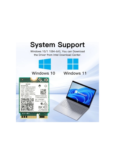 Wifi 7 Intel Be200 Kablosuz Ağ Kartı Bluetooth 5.4 Wifi Be200ngw Ngff Adaptörü Only Card