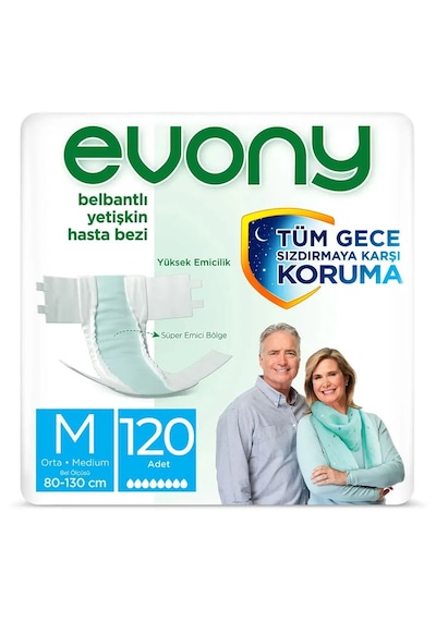 Evony Belbantlı Yetişkin Hasta Bezi M 4 x 30'lu