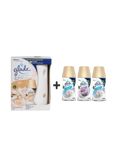 Glade Otomatik İpeksi Vanilya + Lavanta Ferahlığı + 2'li Temiz Çarşaf Ferahlığı 4 x 269 ML