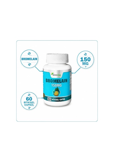 İlim Bromelain 150 Mg Takviye Edici Gıda 4 x 60 Bitkisel Kapsül