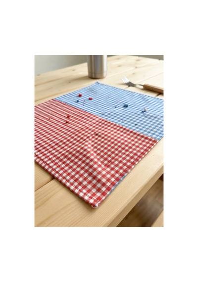 Beslenme Örtüsü 50x70 Cm Mavi Kırmızı Pötikare Kareli Çok Amaçlı Yiyecek Örtüsü