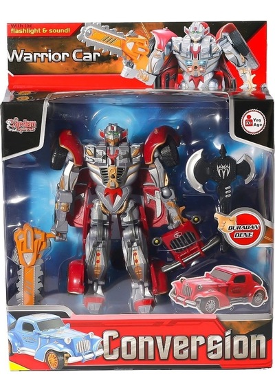 Hw-668-1-2 Işıklı Dönüşebilen Robot Araba -vardem