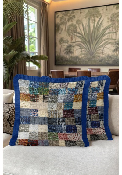 Patchwork Etnik Motifli Saçaklı Yastık Kılıfı - Mozaik Bohem Lacivert Krem Püsküllü Kırlent Kılıfı Sessiz Vadi Halo Patchwork Etnik Motifli Saçaklı Yastık Kılıfı - Mozaik Bohem Lacivert Krem Püsküllü Kırlent Kılıfı Sessiz Vadi Halo