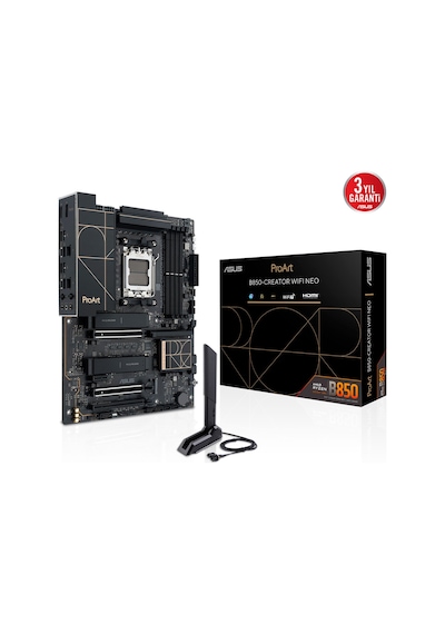 Asus Proart B850-creator Wıfı Neo, 4xddr5, 3xm.2, Hdmı, Dp, Type-c, Pcıe 5.0, Wi-fi 7, Bluetooth V5.4, Am5 Soket Gamıng Anakart