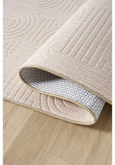 Raschel Carpet Bohem Yıkanabilir Leke Tutmaz Modern Sisal Bej Özel Seri Kaymaz Taban Halı Yolluk Bej
