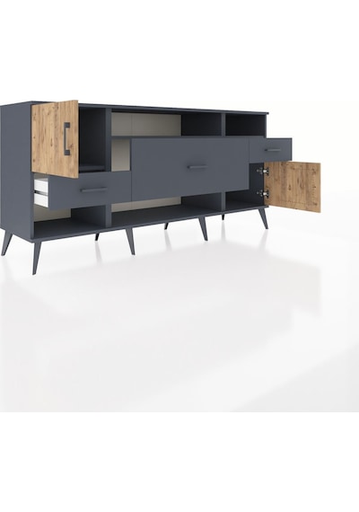 Hyperion Konsol 3 Raflı 3 Çekmeceli 2 Kapaklı 176x44x83 Antrasit-çam/antrasit Çam/antrasit Hyperion Konsol 3 Raflı 3 Çekmeceli 2 Kapaklı 176x44x83 Antrasit-çam/antrasit Çam/antrasit