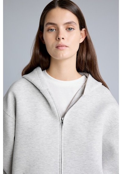 Defacto Relaxed Fit Kapüşonlu Fermuarlı Cepli Skuba Kumaş Basic Sweatshirt Hırka H5571ax26augr93 Gri-gr93