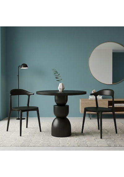 Orbis Yuvarlak Ahşap Yemek Masası 100x100 Siyah Orbis Yuvarlak Ahşap Yemek Masası 100x100 Siyah
