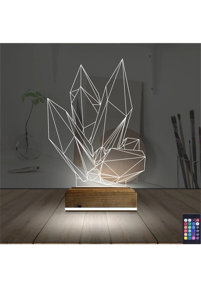 Luvivia Kristal Tasarım 3d Lamba - Masa Gece Lambası Şeffaf