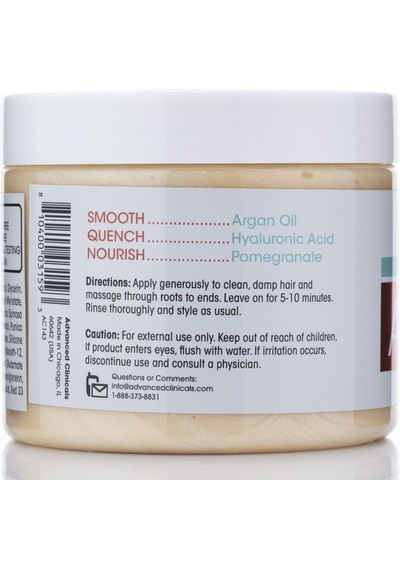 Advanced Clinicals Argan Yağı Kabarma Önleyici Onarıcı Saç Maskesi 340 G
