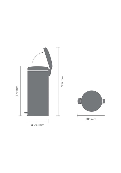Brabantia - Newıcon Pedallı Çöp Kovası 30 L Mutfak İçin Büyük Çöp Kutusu Yumuşak Kapanan Kapak Kol Diğer