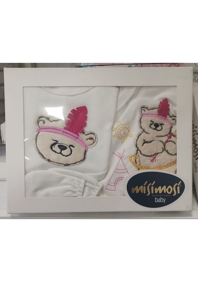 Missimosi Kızılderilipembe 5 Li Zıbın Seti Hastane Çıkışı Pamuklu Pembe