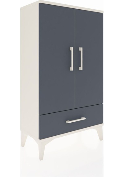Arges Komodin 3 Raflı Tek Çekmeceli 2 Kapaklı 60x30x106 Aytaşı-antrasit Aytası