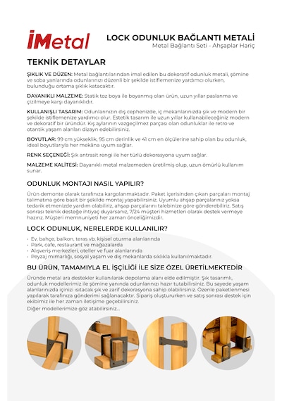 Lock Odunluk Bağlantı Metali Metal Bağlantı Seti - Ahşaplar Hariç