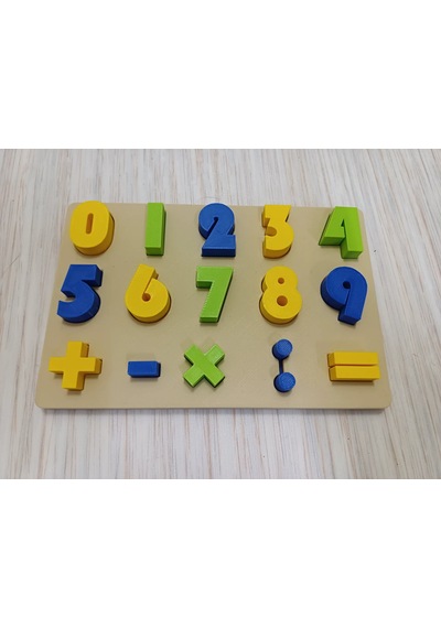 3d Baskı Sayılar Ve Matematik Sembolleri Öğretim Tahtası - Rakam Eşleştirme Puzzle, Temel İşlem Sembolleri 0-9