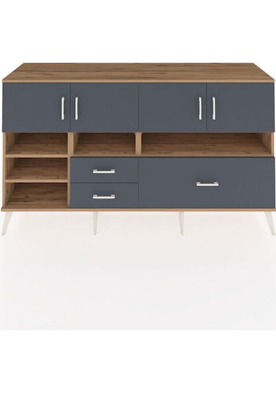 Kronos Konsol 8 Raflı 3 Çekmeceli 4 Kapaklı 176x59x99 Çam-antrasi Çam-antrasit Kronos Konsol 8 Raflı 3 Çekmeceli 4 Kapaklı 176x59x99 Çam-antrasi Çam-antrasit