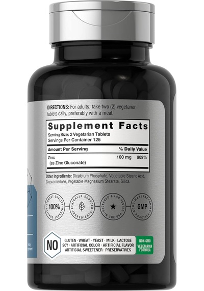 Horbäach Chelated Zinc Çinko 100mg 250 Tablet Aromasız