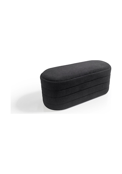 Bench Puf - Yatak Ucu Bench - Cnc Çizgili Modern Bench Modelleri -oturma Bankı -küçük Koltuk Siyah