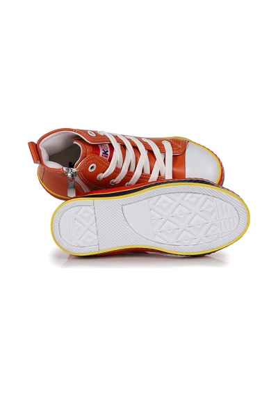Kiko Kids Pant Günlük Bağcıklı Fermuarlı Erkek Çocuk Spor Ayakkabı Turuncu Turuncu