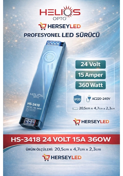 Helios Hs-3418 24v 15 Amper 360w Led Trafo