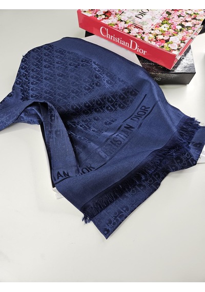 Cd Desen Kaşmir İpek Şal Silk Scarfs Hijab İthal Ürün Lacivert