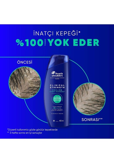 Head&shoulders Clinical Strength Cooling Itch Rescue Kaşıntı Karşıtı Şampuan 400 Ml