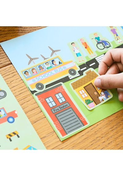 Moritoys Reusable Sticker Set - My City - Tak Çıkar Çıkartma Oyunu