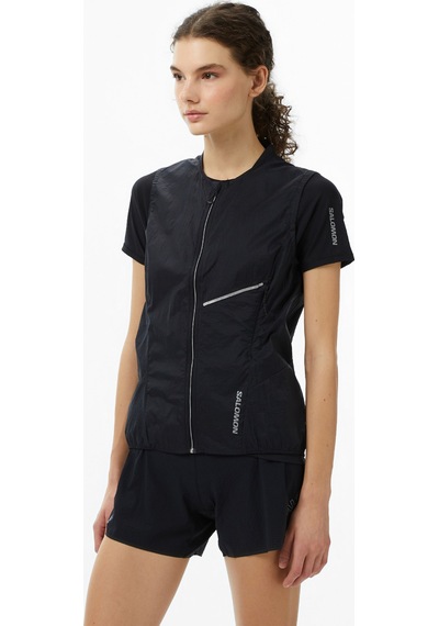 Salomon Sense Aero Wind Vest Kadın Siyah Yağmurluk Lc2204200