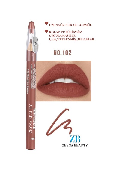 Jumbo Dudak Kalemi Suya Dayanıklı -matte Jumbo Lipliner Waterproof Bordo-102 - 702950126 Diğer