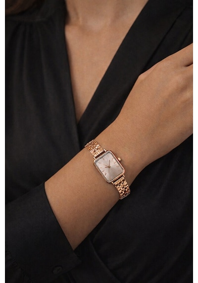 Rose Renk Şık Minimal Kasa Vintage Seri Genç Kız Kadın Kol Saati Su-539 Rose Gold