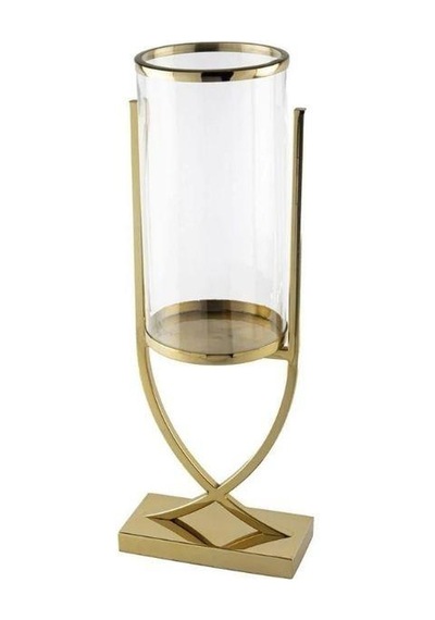Mikasa Moor Gold X Ayaklı Metal Cam Mumluk 16x21x58cm Gold