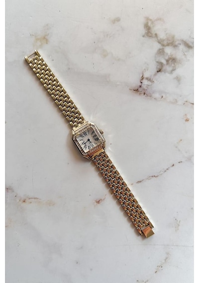 Retro Gold Roma Rakam Kadın Kol Saati Altın