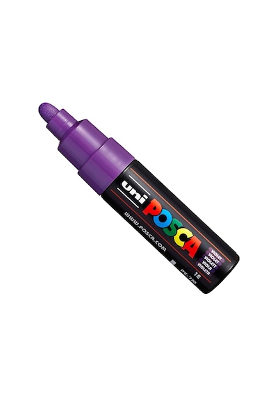 Uni Pc-7m Boya Marker Sanat Kalemleri - Büyük Kurşun Ucu 4,5-5,5 Mm - 15 Renk - 2017 İçin Yeni - Mor