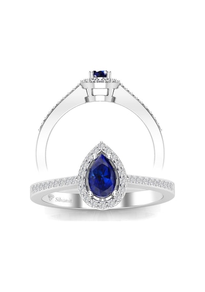 0,50 Karat Pırlantalı Damla Safir Yüzük